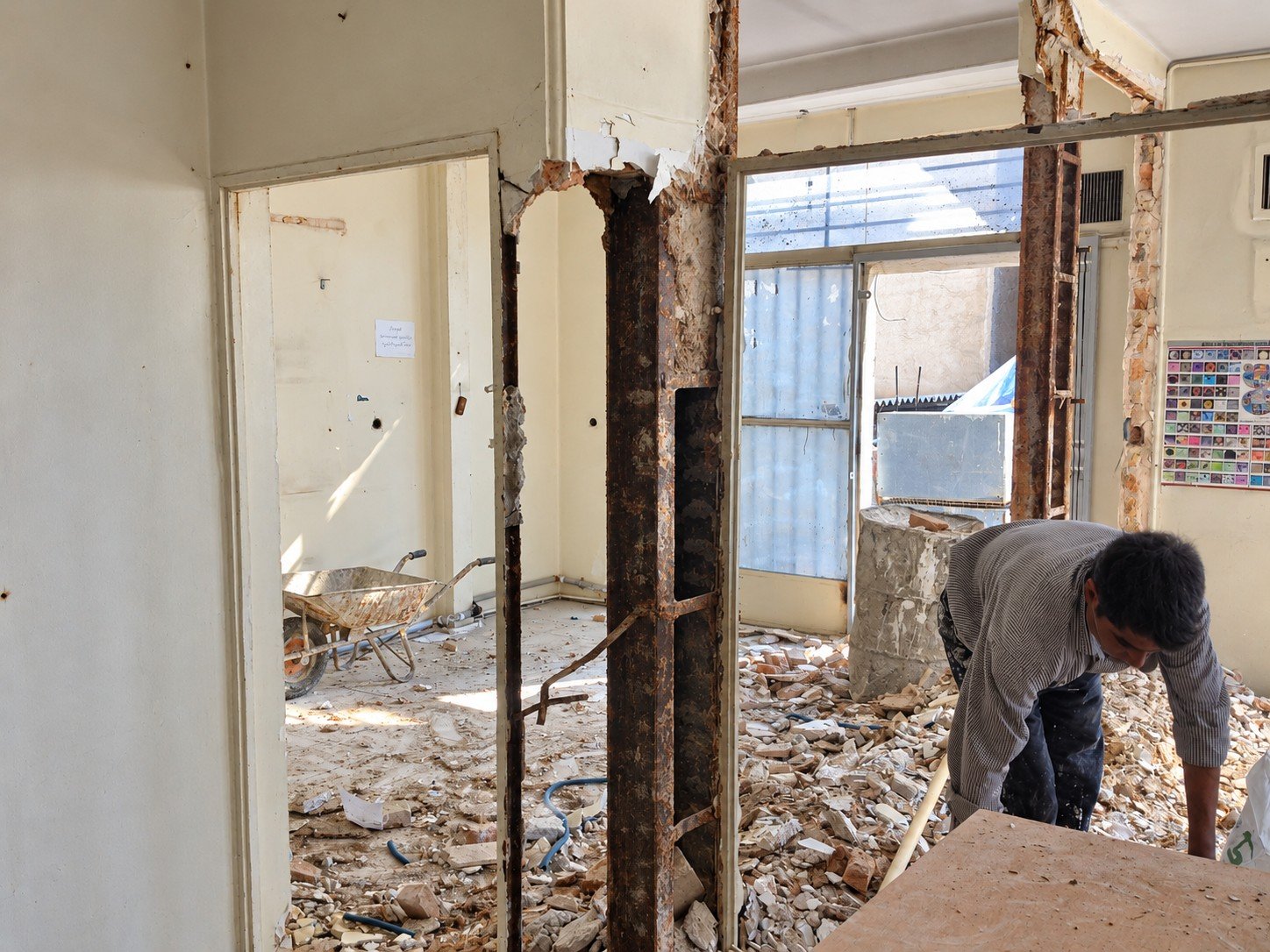 Demolition phase during renovation and construction of Yekta Medical and Molecular Laboratory in Tehran